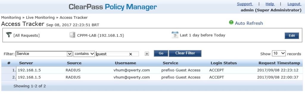 access tracker guest login